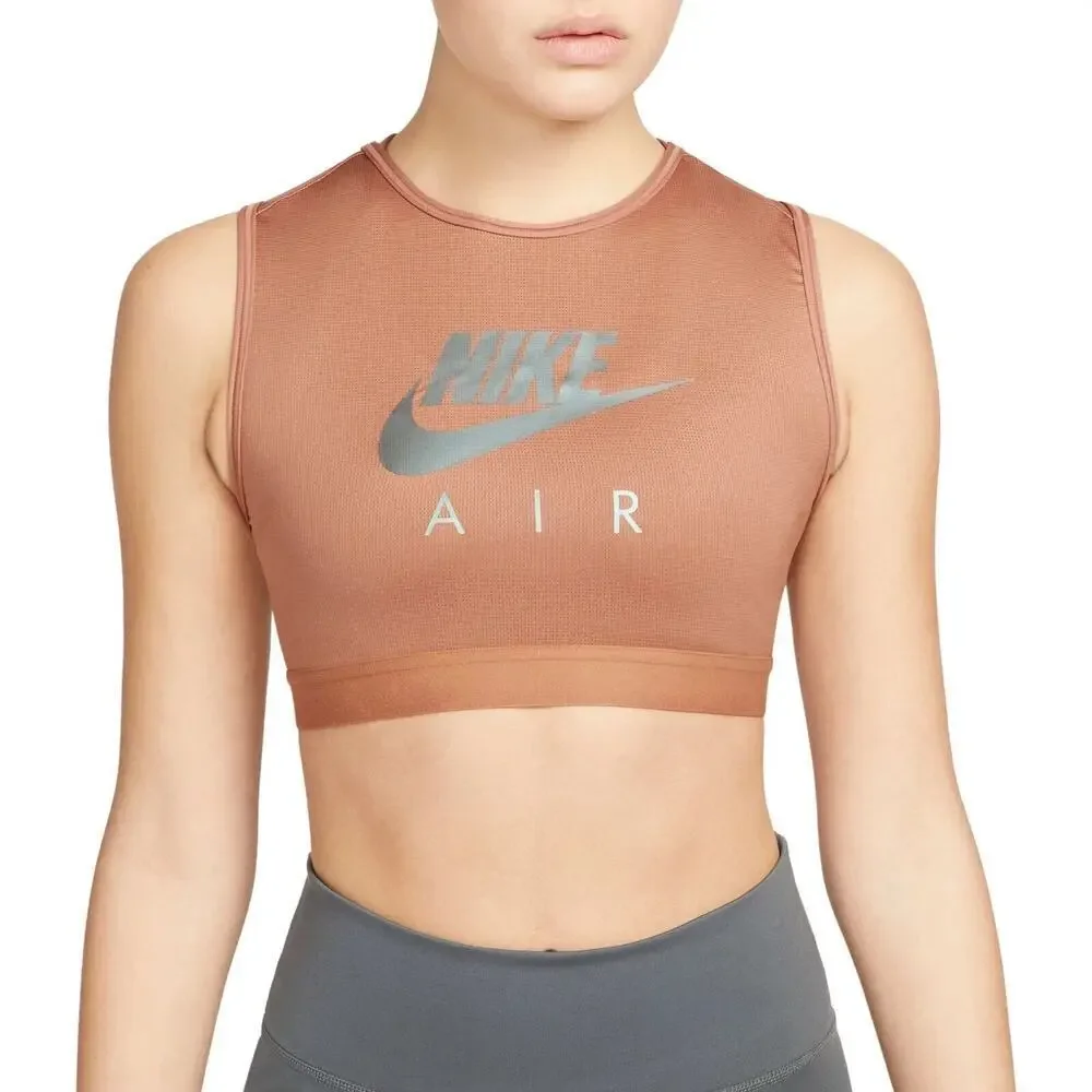 Nike Women's Air Dri-Fit Swoosh Sports Bra DM0643-215 Mineral Brown Size X-Large